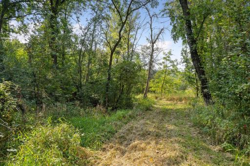 Enjoy the private trails through the backyard