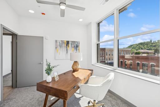Second bedroom with panoramic city and bluff views