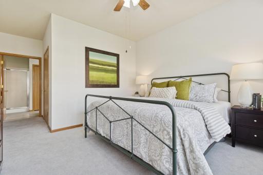 Private bath plus large walk-in closet accompany this primary suite!