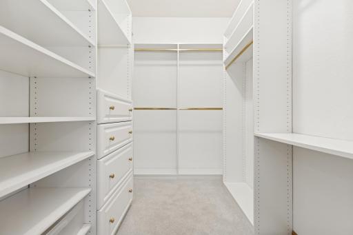 Built-in organizer you'll appreciate in this spacious walk-in closet!