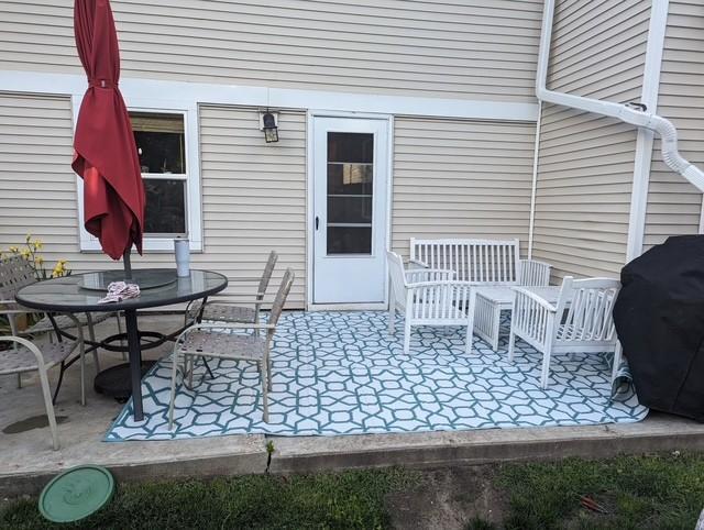 Patio space enhances the side yard!