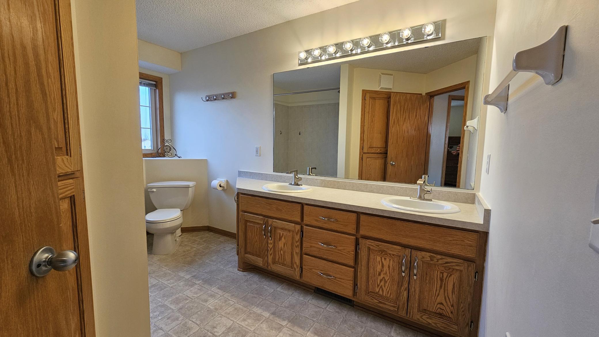Large double vanity.