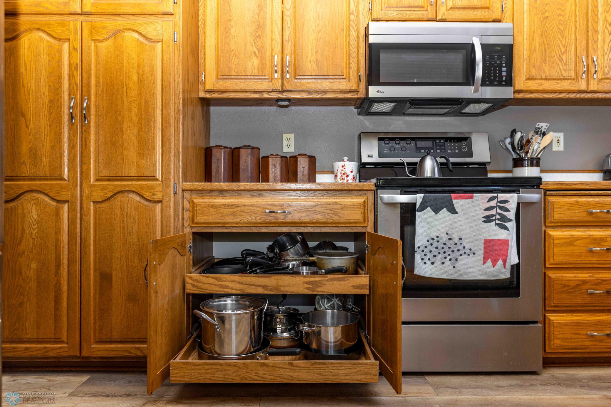 Pull out shelving for easy access.