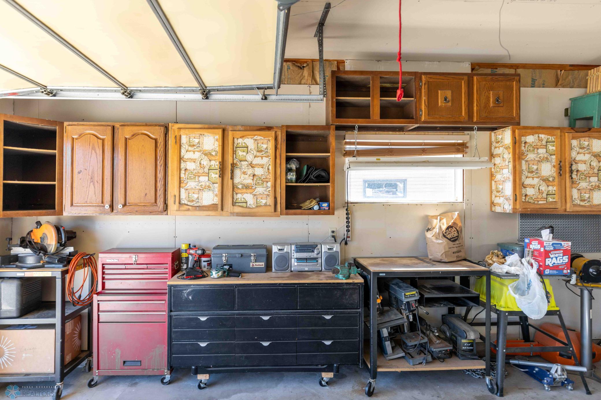 Attached cabinets included