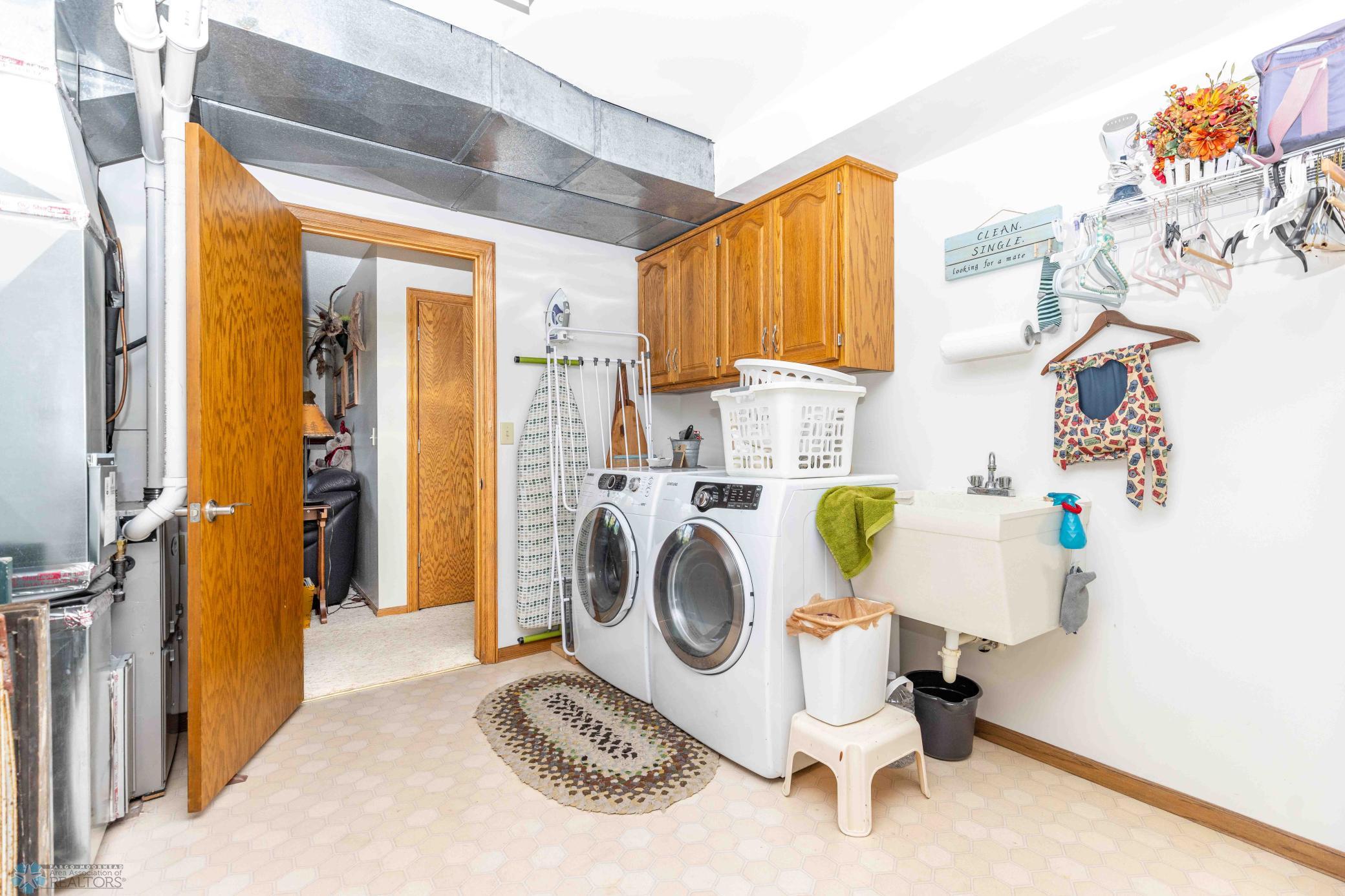 Washer and dryer included.