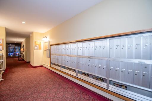Main level entry mailboxes and package delivery.