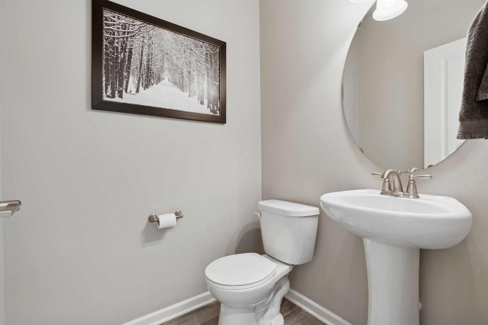 Main level half bath for guests