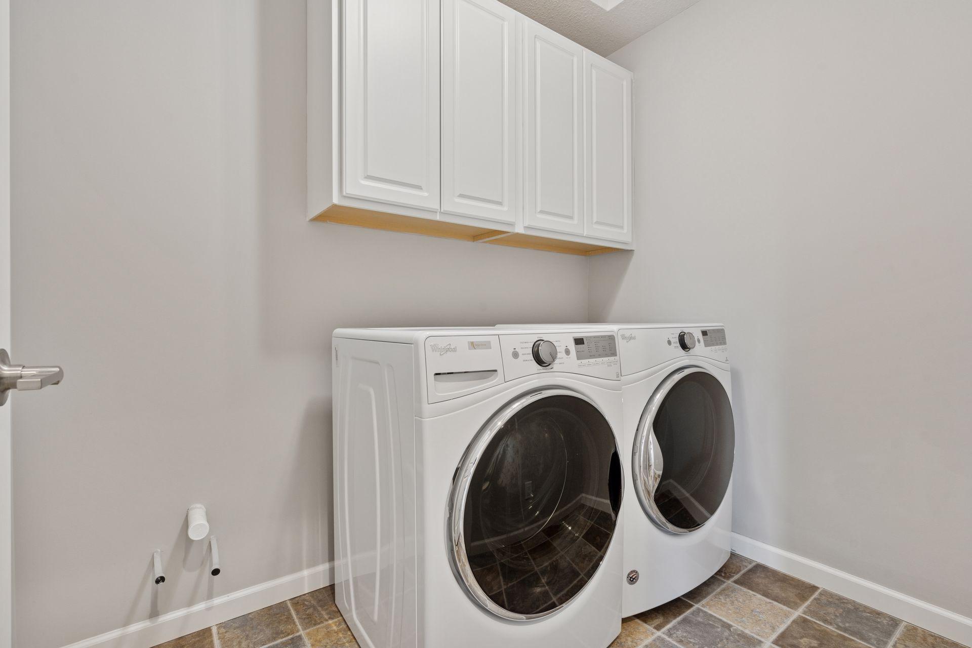 Upper level laundry with hook up for for wash tub
