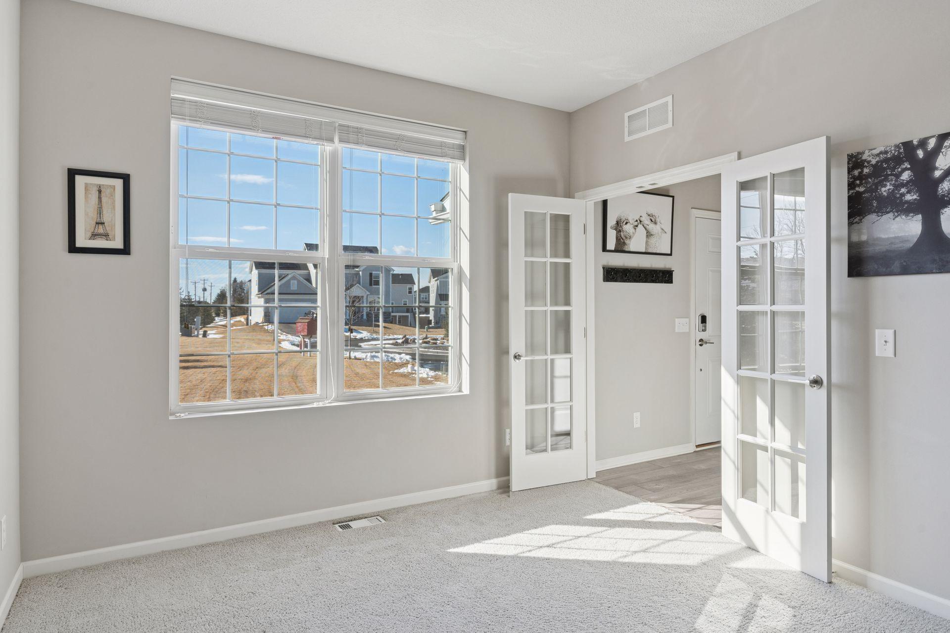 Private front office with french doors