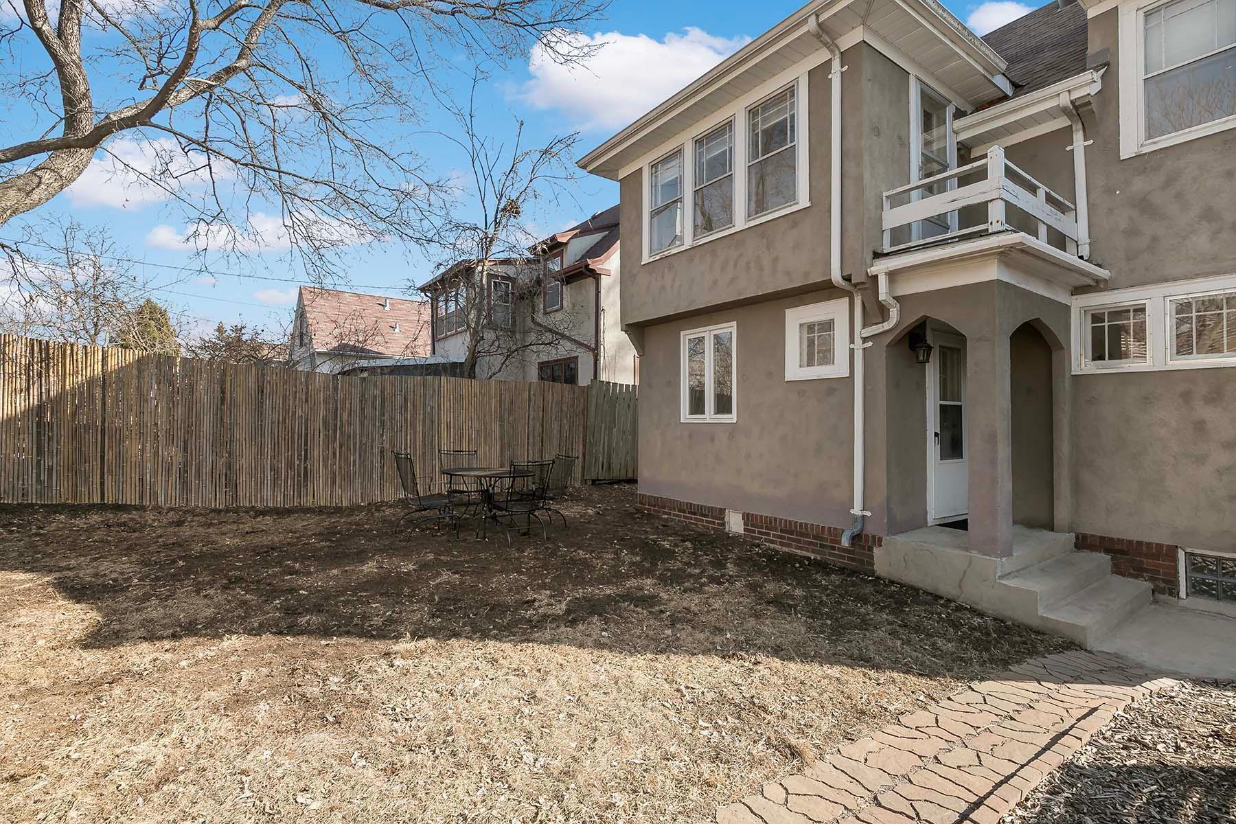 The backyard is ready and waiting for your landscaping designs. Outdoor dining set included!