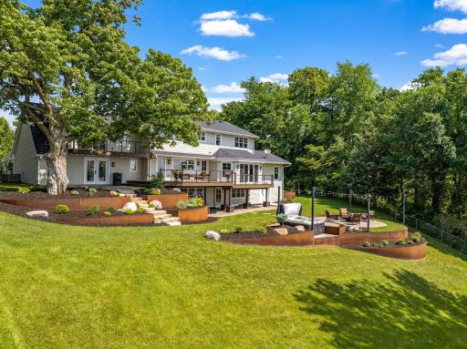 The retaining walls are made from Corten Steel which is long lasting and low maintenance. This is a rare opportunity to own one of the most private lots on Prior Lake.