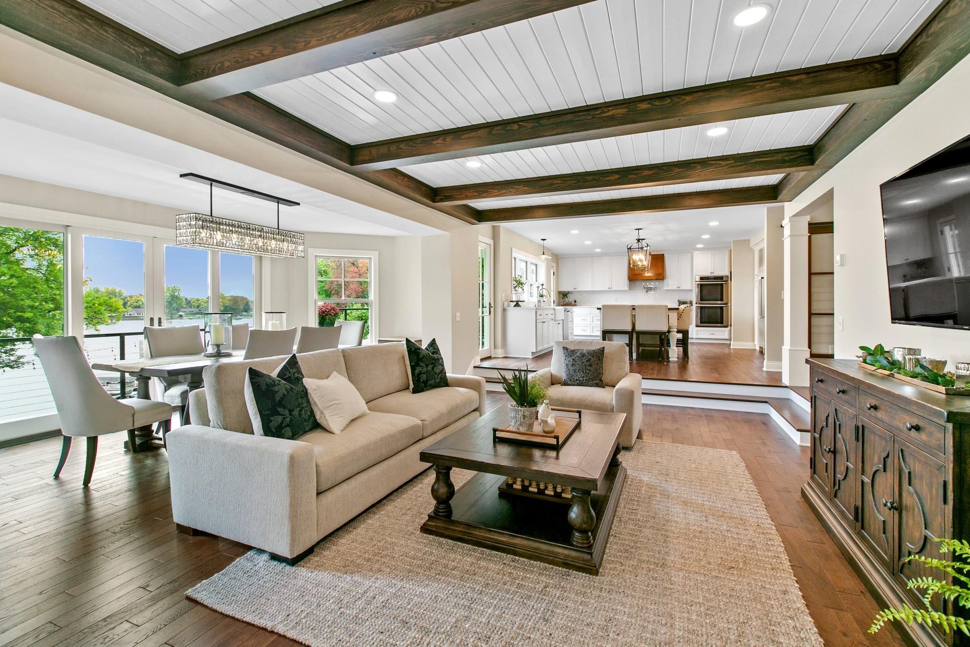 The kitchen connects beautifully to the living room, dining room and sunroom.