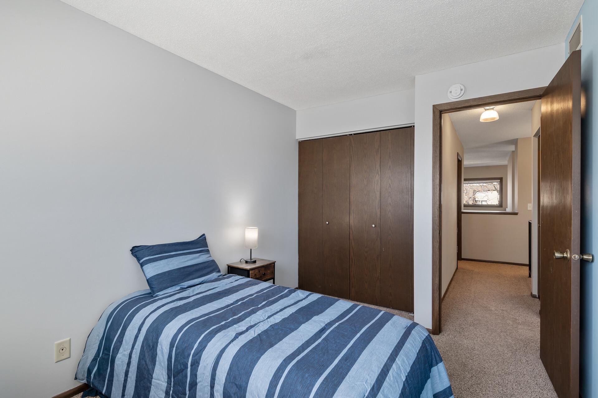 In this reverse view you can see the closet which includes a convenient closet organization system sure to fit your entire wardrobe.