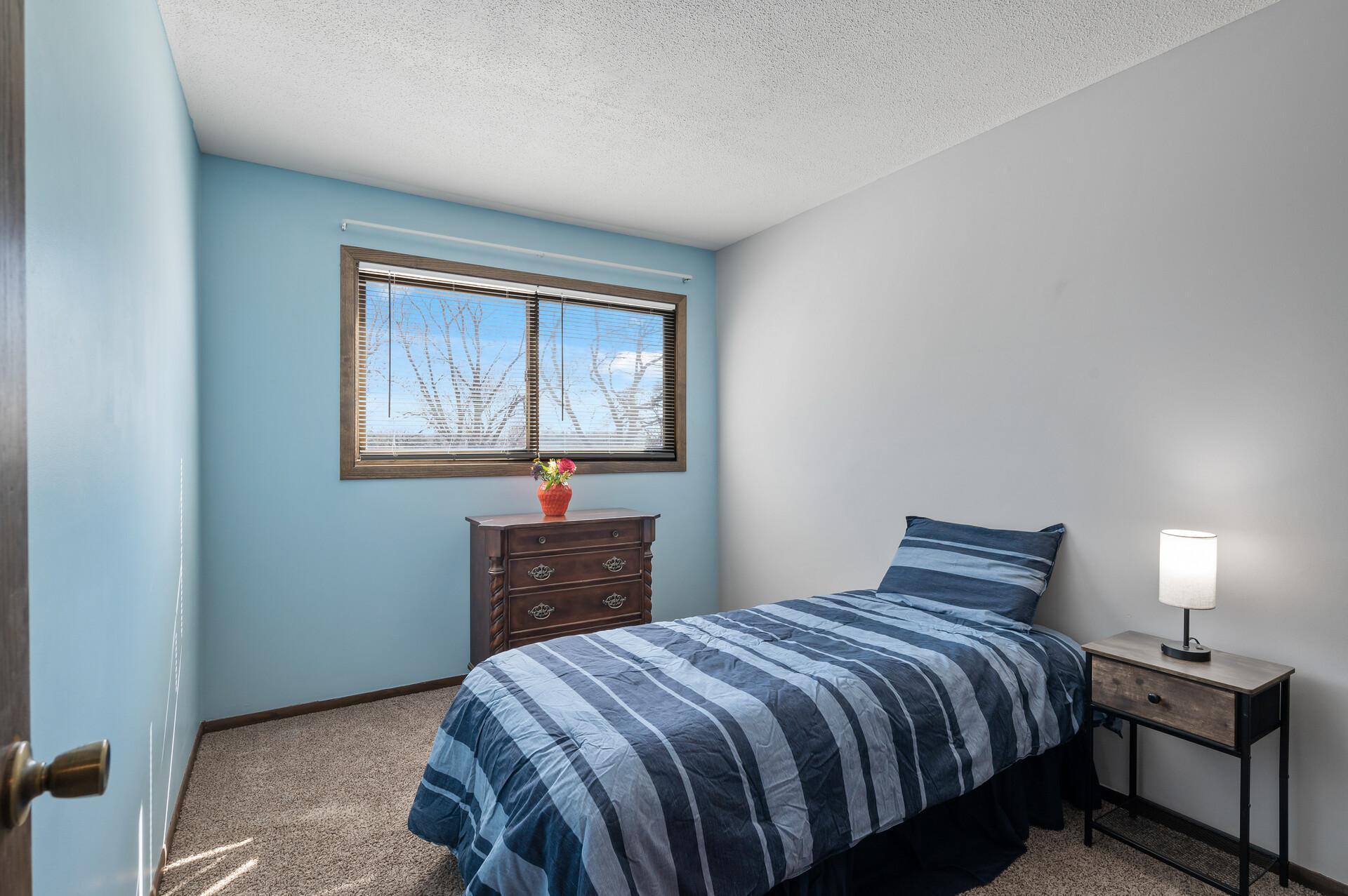 The second bedroom is on the third level as well.