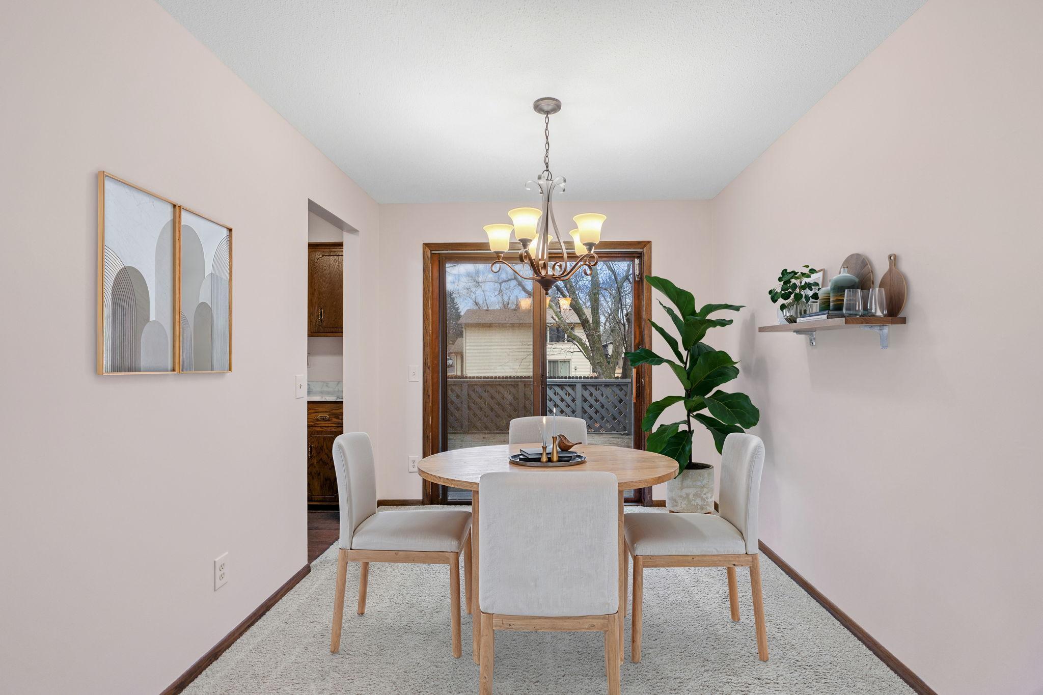 Dining room with deck access