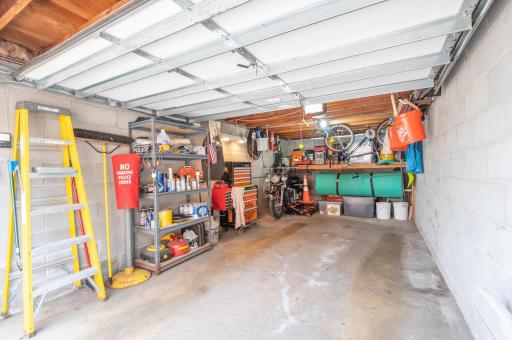 Clean garage is 22 x 11. Door is 10 feet wide and 6.5 feet high.