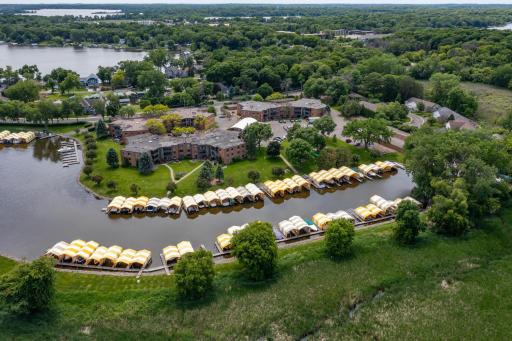 Your covered slip is very close to the condo. The cove protects your boat from large waves and storms.