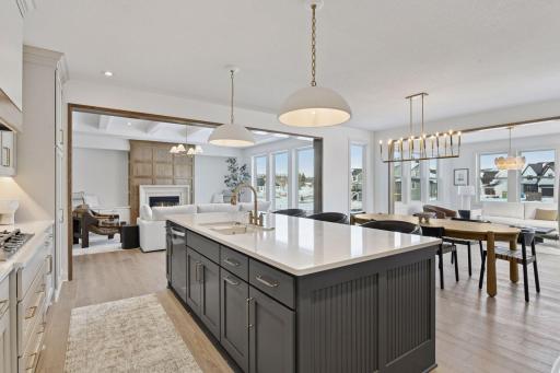Kitchen View in to Sunroom, Dinette and Great Room