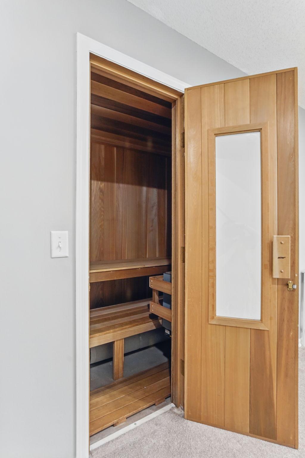 A private, relaxing sauna in the basement