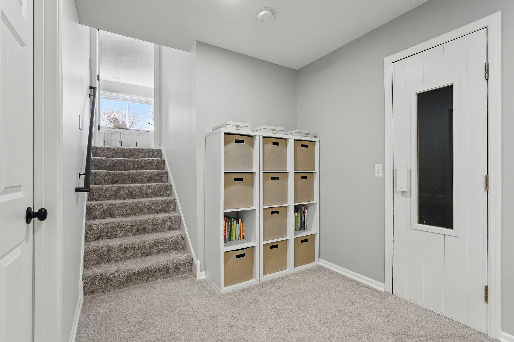 Bottom of the basement stairs