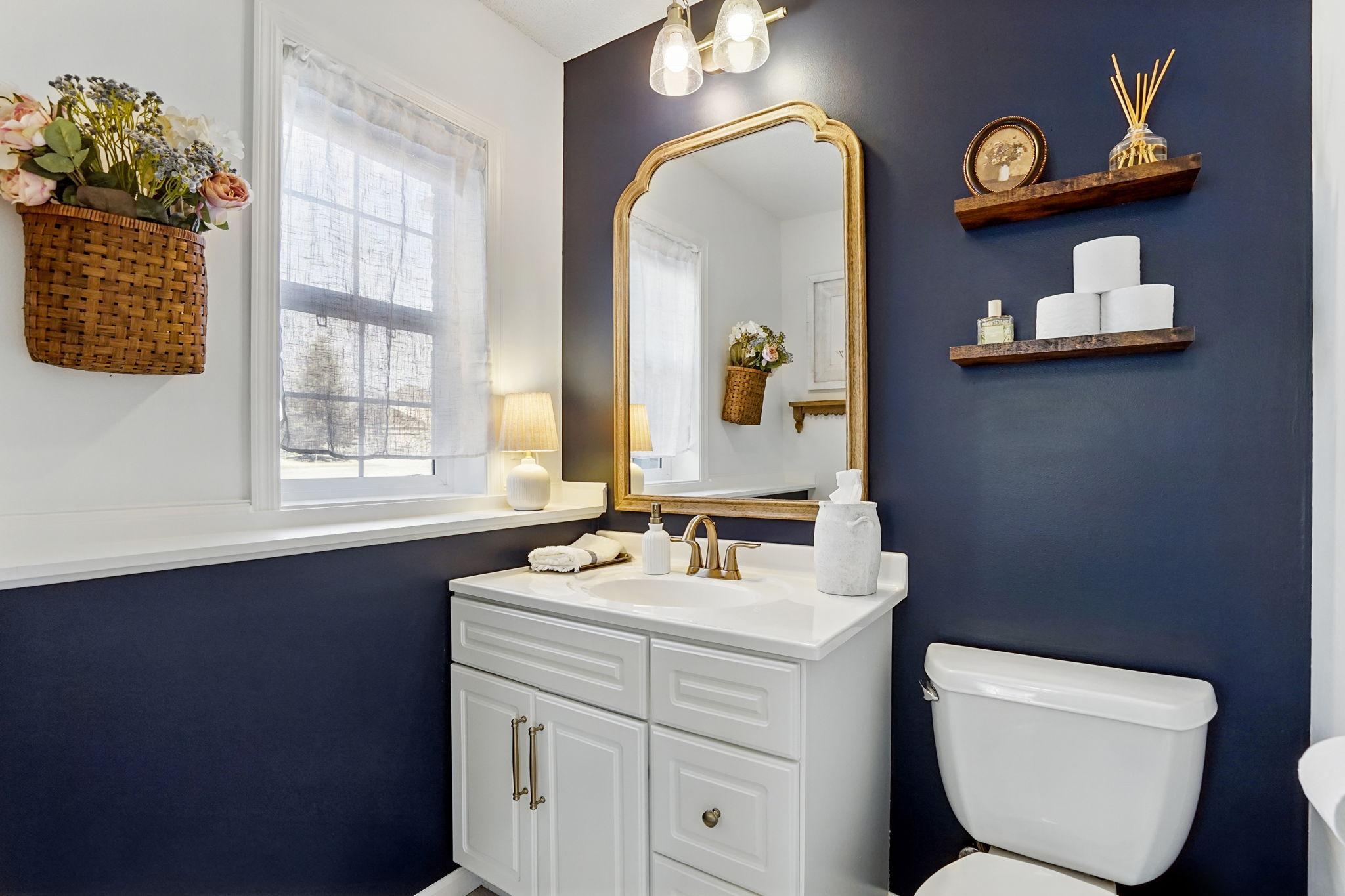 Half bathroom on the lower level