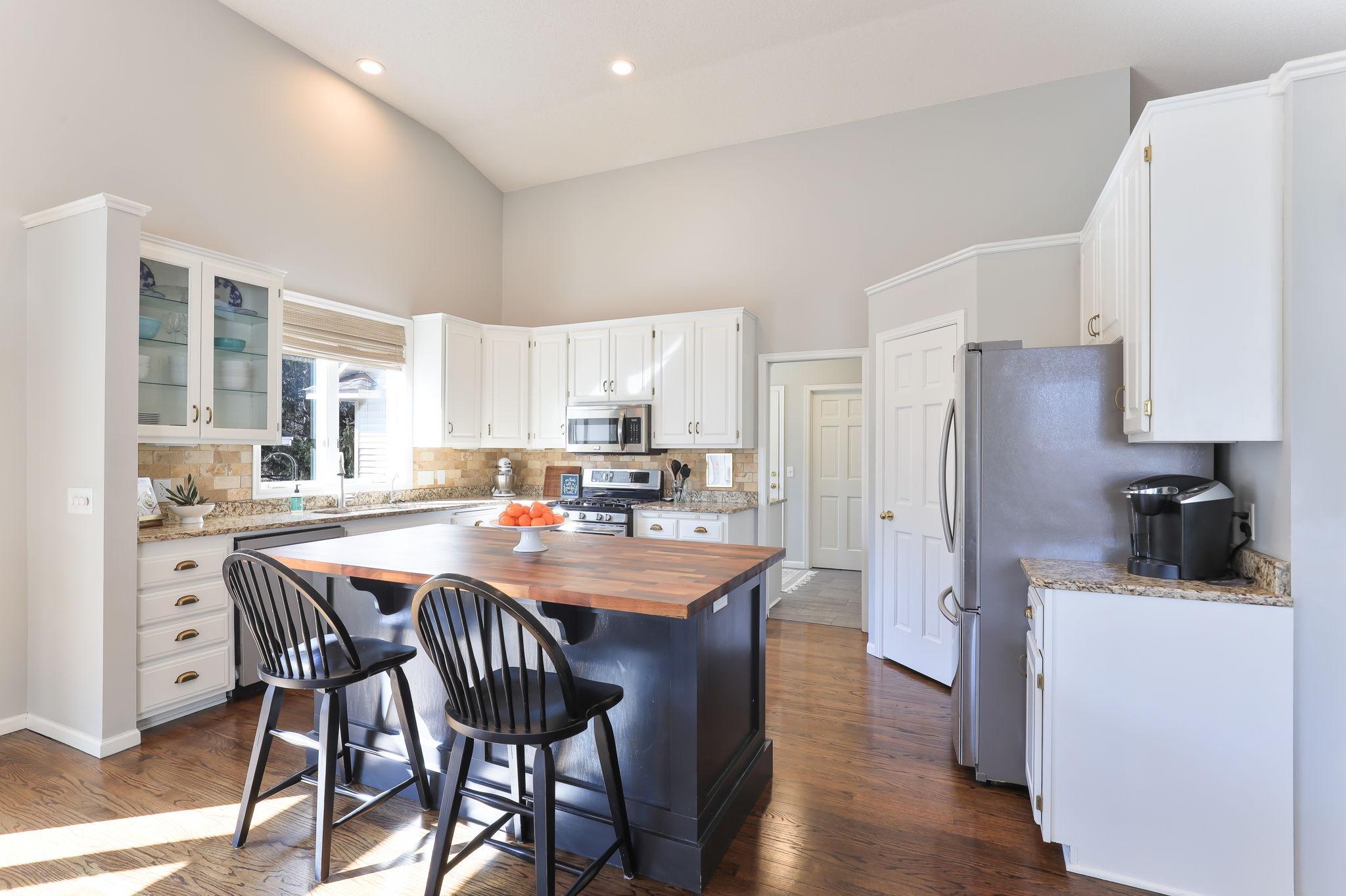 Open concept kitchen with center island