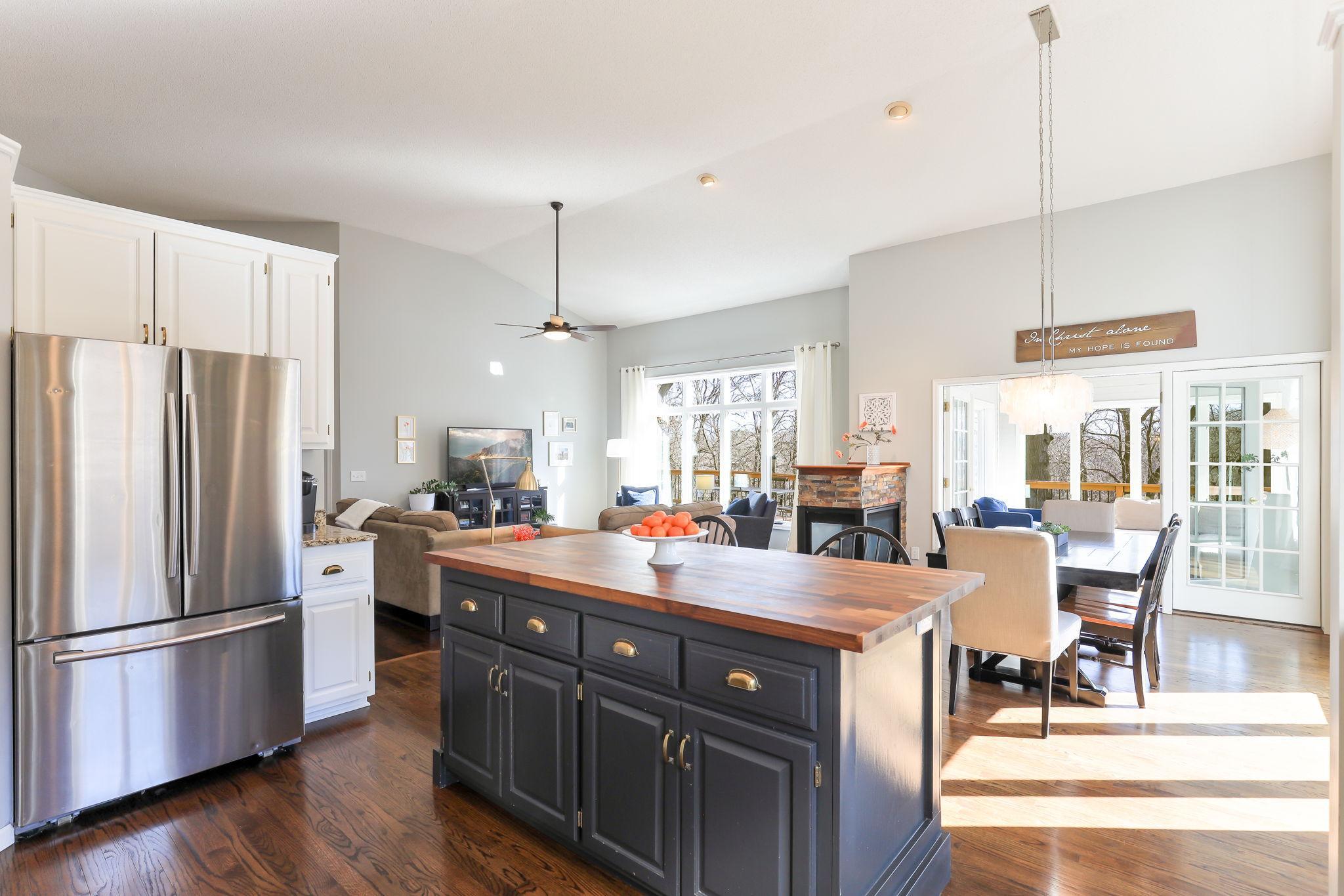 Elevated ceilings are one of the highlights of this stunning main level