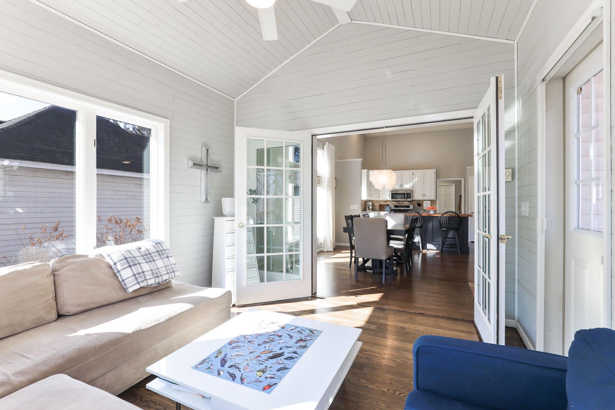 Coming back inside through the sunroom