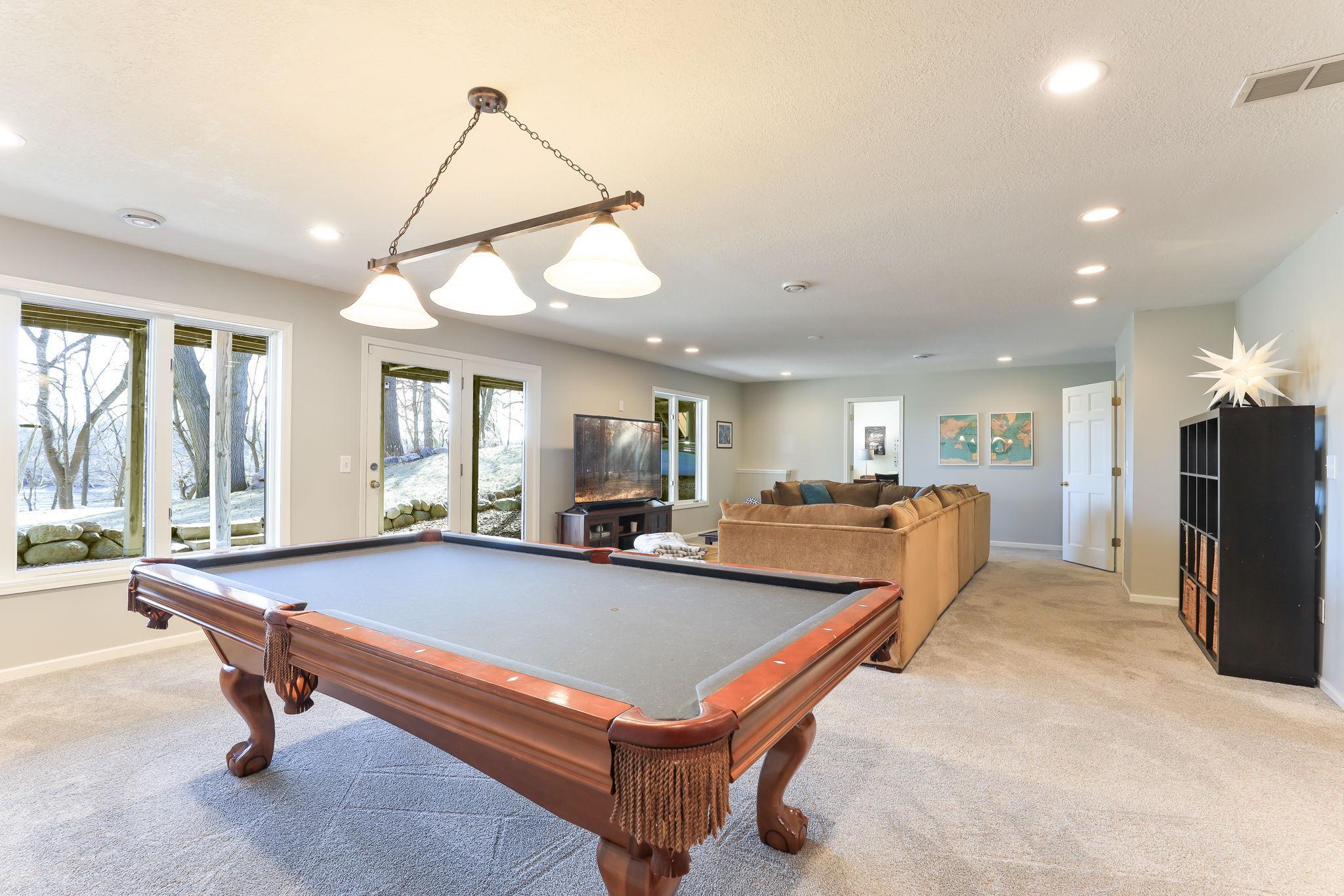 The lower level has walk-out access to the backyard
