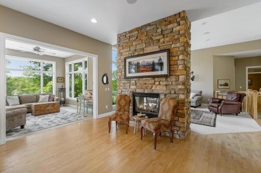 Hearth area open to Sun Room and Living Room