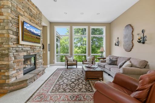 Living Room with floor to ceiling windows