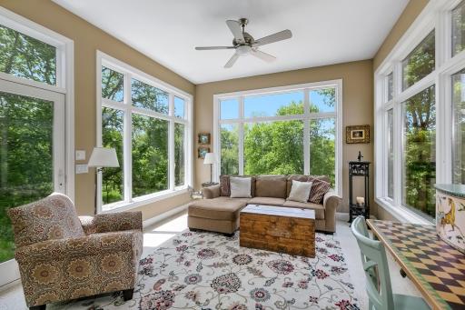 Sun Room; 3 sides of large picture windows; walkout to future deck