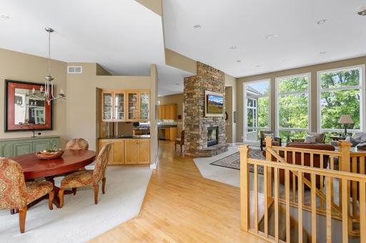 12' ceilings, Maple floors, walls of windows, views