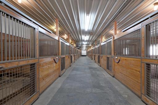 Heated Stall Area: 22 matted stalls, lighting and exhaust motors have been updated; access to workers' lounge and Indoor Arena
