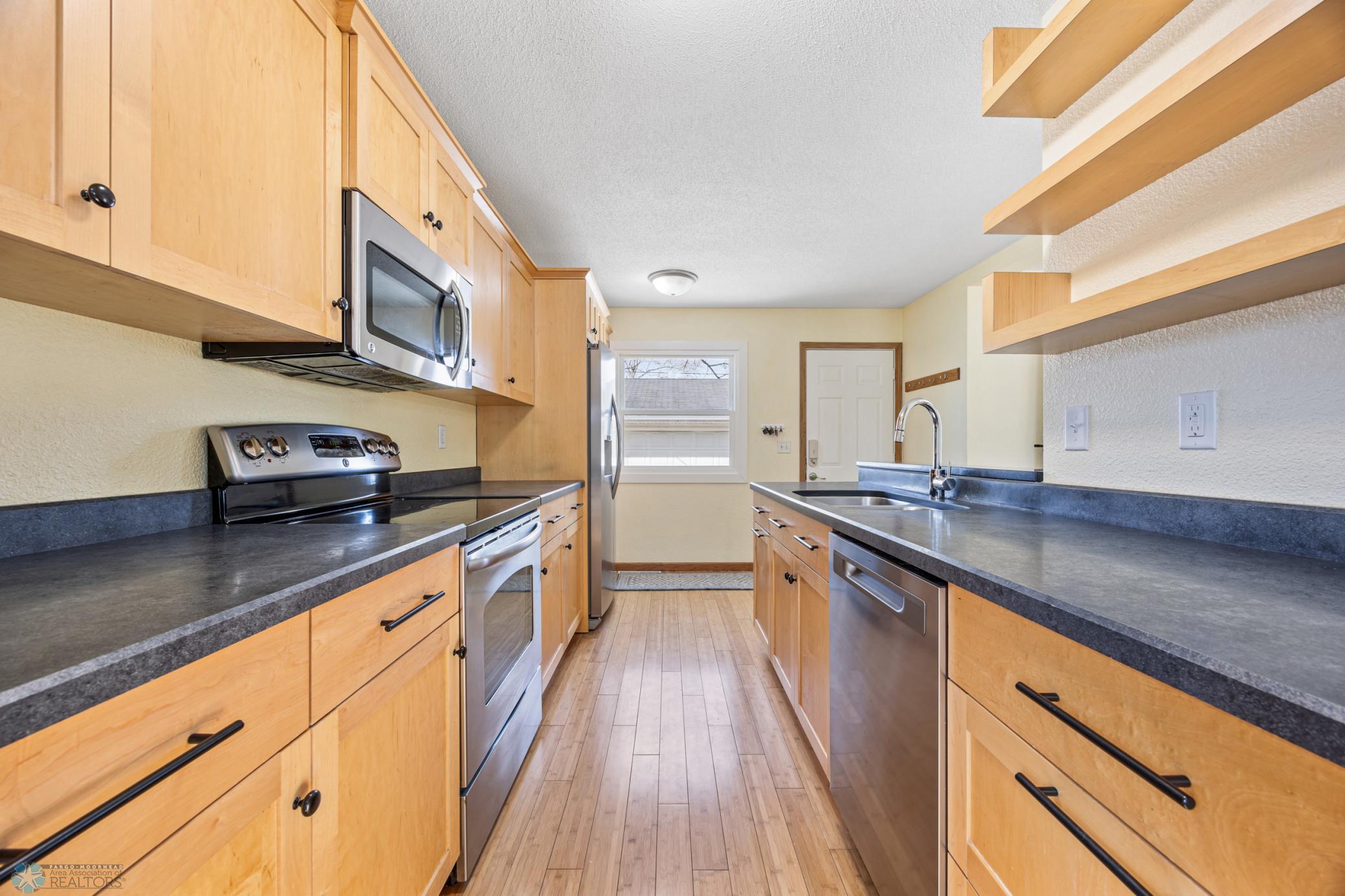 Maple kitchen open on both sides