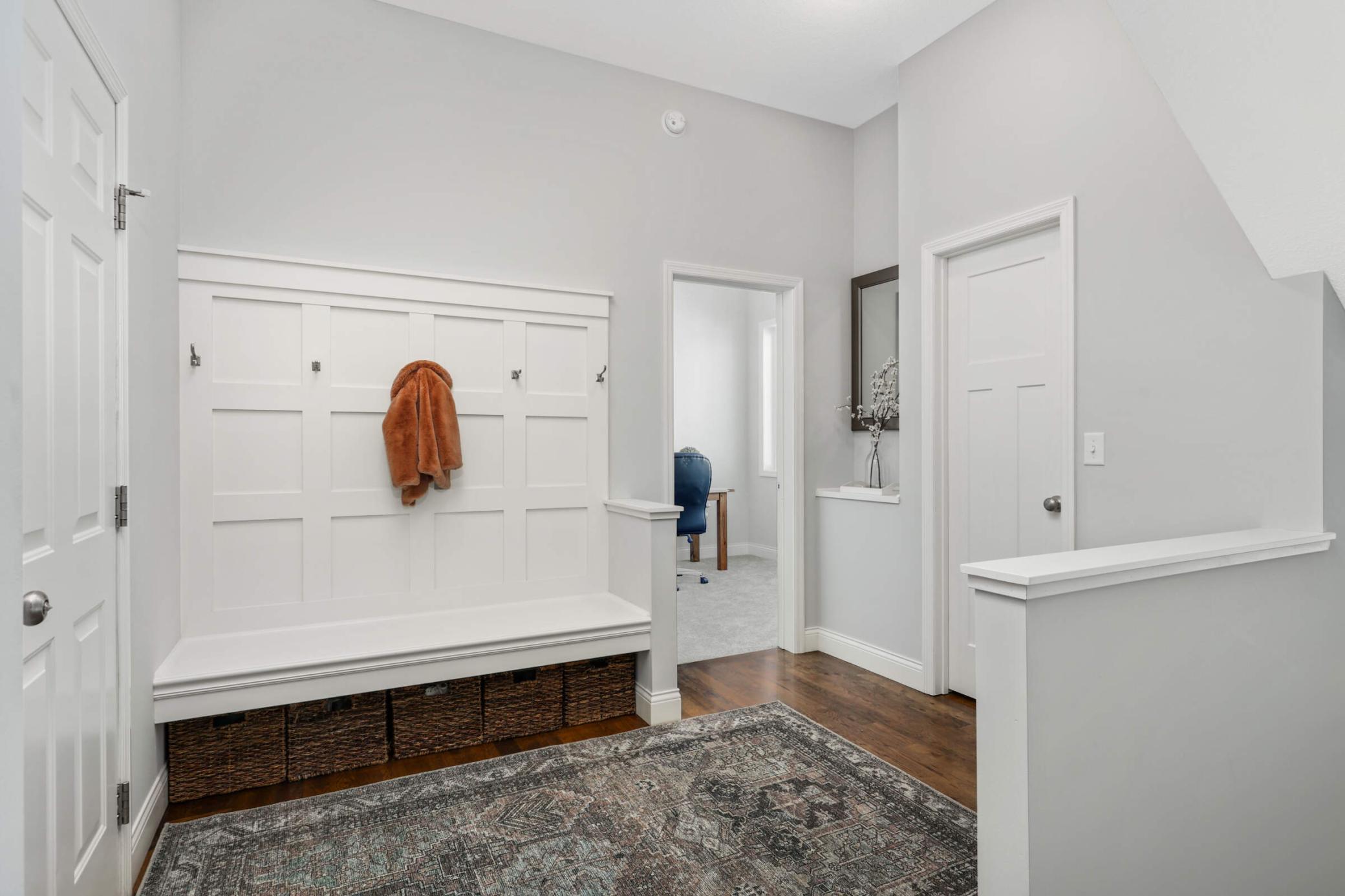 Large mudroom with closet.