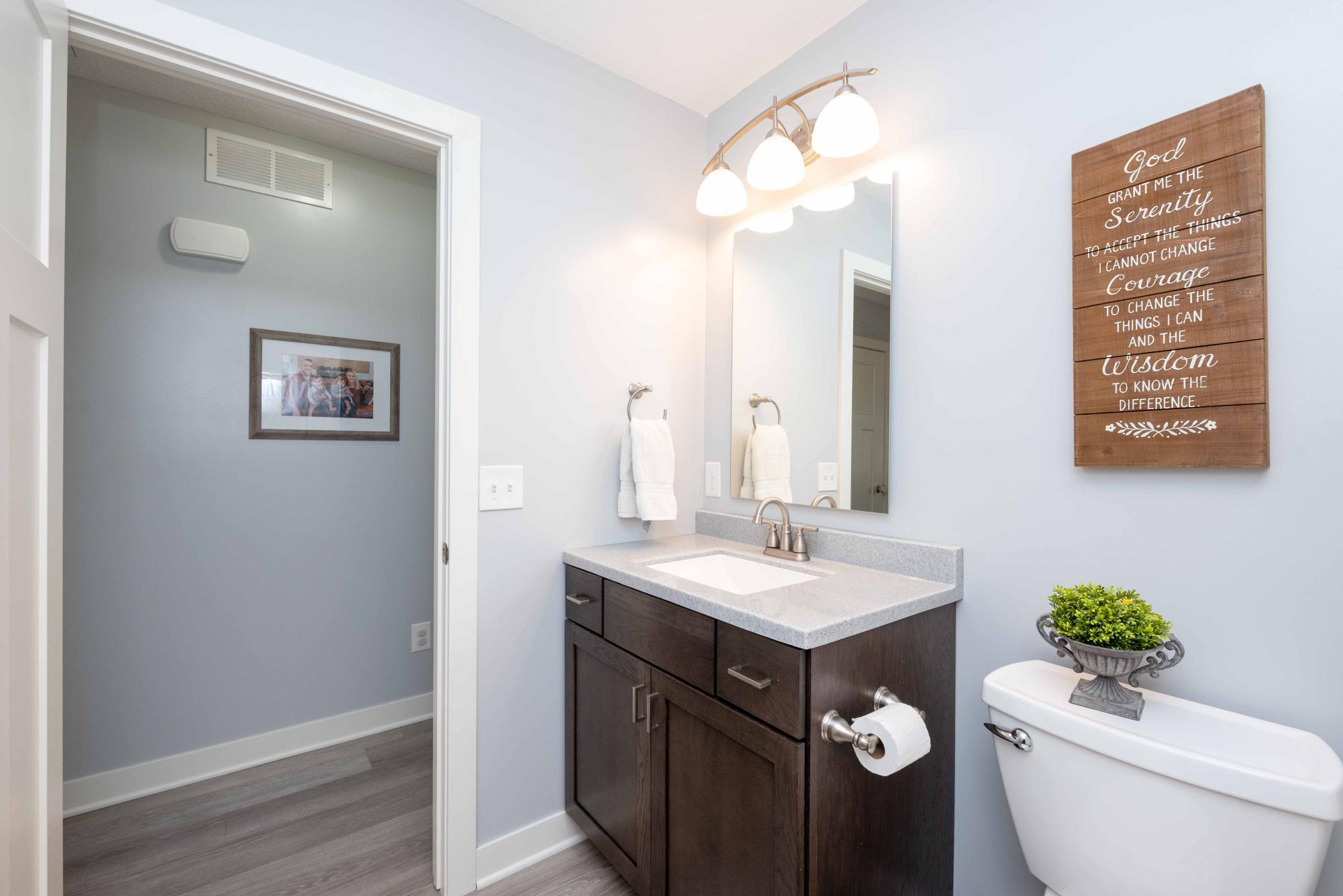 Easy access from LR, Kitchen, Bedroom