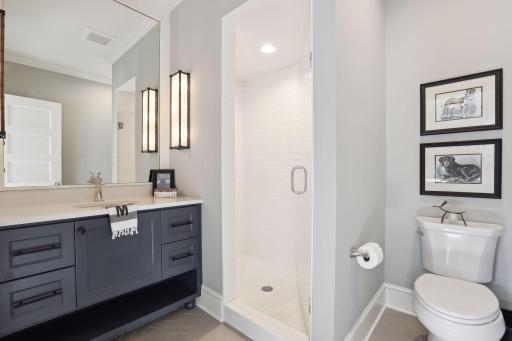 Smartly designed 3/4 en-suite baths provide privacy for each guest room.