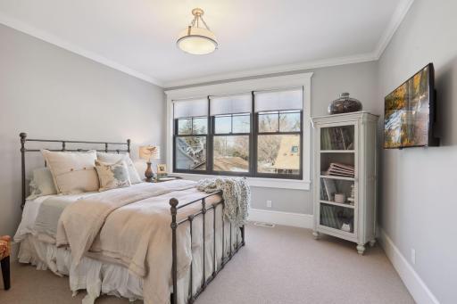 Each upper level bedroom has large baseboard and crown molding- just an additional touch of classy and a testament to the thoughtfulness and quality displayed throughout the home.