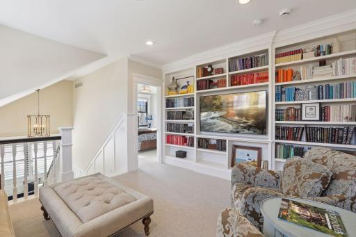 You will appreciate the generous display shelving for books and collectables.