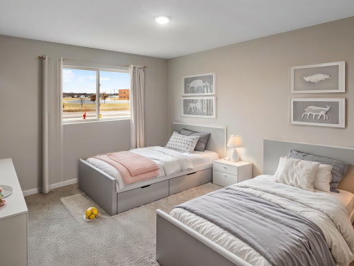 Bedroom #3. Virtually Staged. Photo is taken of another home with similar plan and finishes.