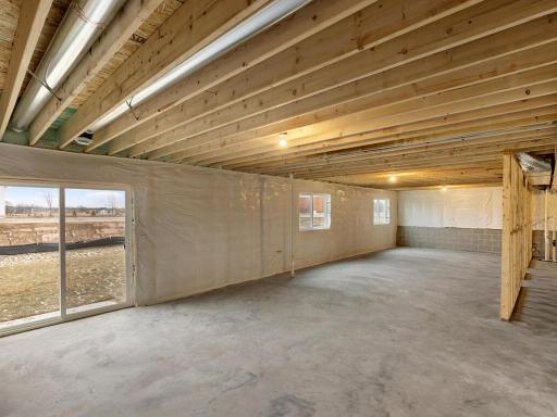 Unfinished Walkout Lower Level. Photo is taken of another home with similar plan and finishes.