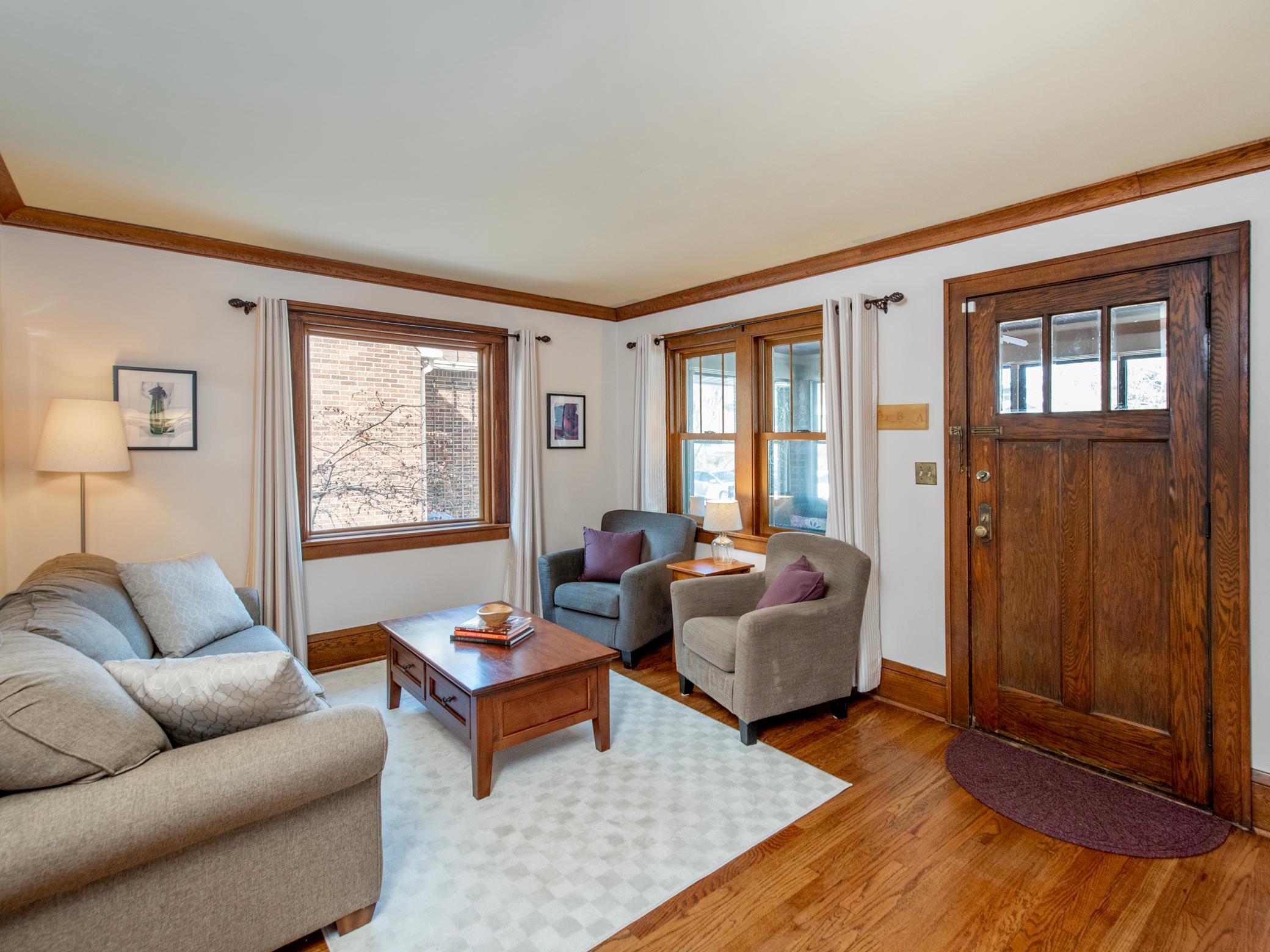 Hardwood floors and new windows throughout this space