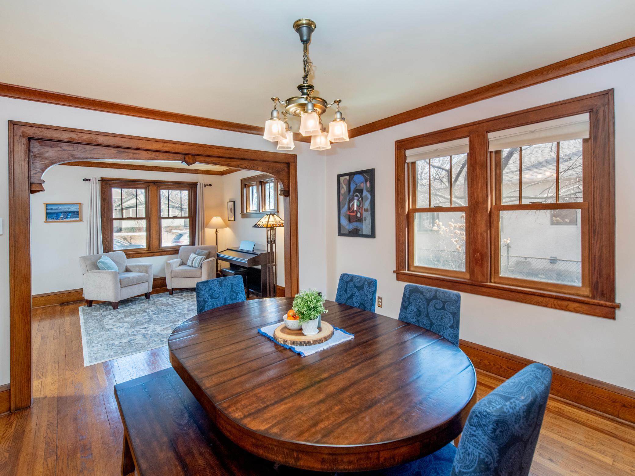 Formal dining room also features new windows