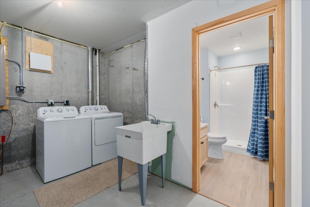 Laundry room in the lower level. Washer and Dryer are included!
