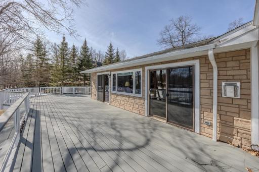 Large lakeside deck, perfect for entertaining.