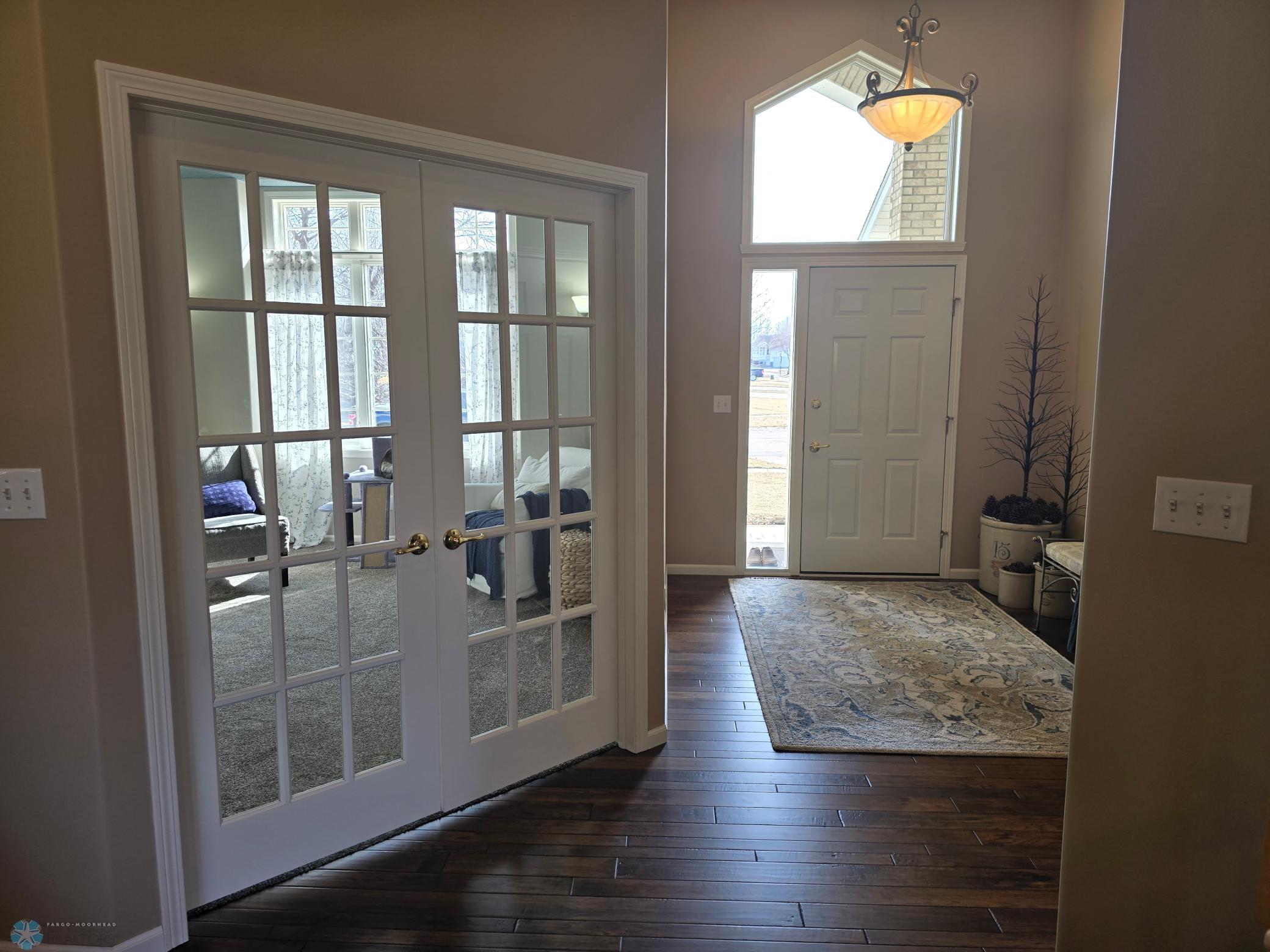 French doors to office