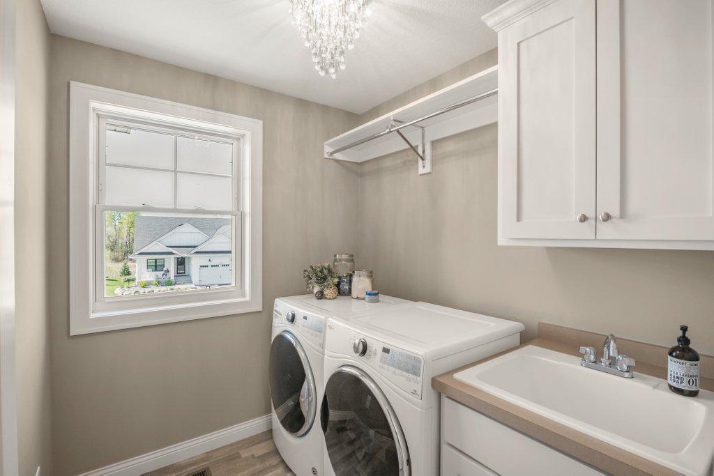Convenient upper level laundry