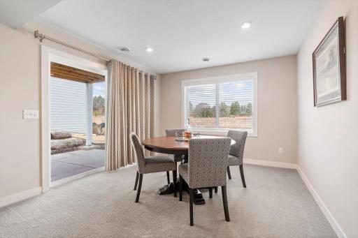 Perfect game space that walks out onto the patio.