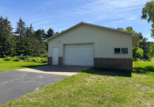 Large pole shed with two separate garage doors
